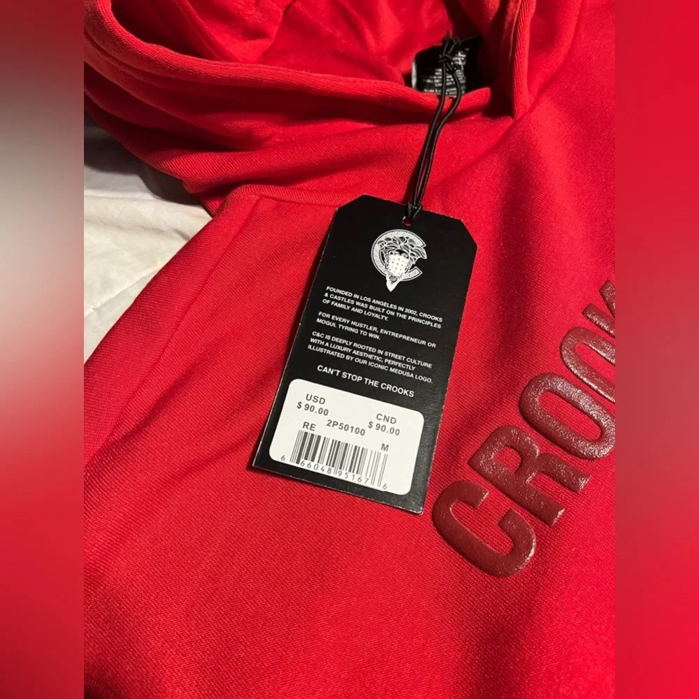 Crooks and castles red essential hoodie - Picture 3 of 3